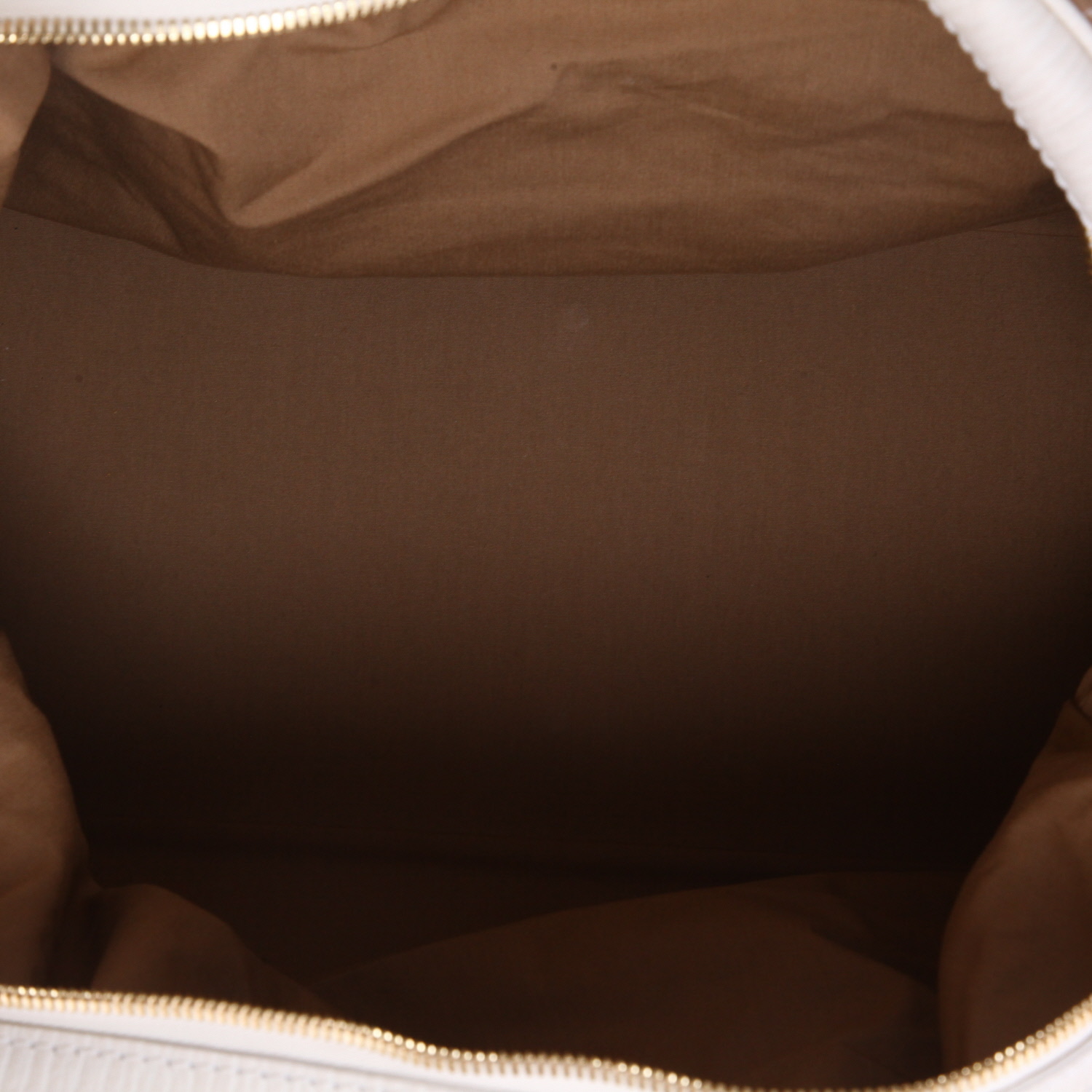 Louis Vuitton   travel bag  in beige monogram canvas  and white leather - Detail D3