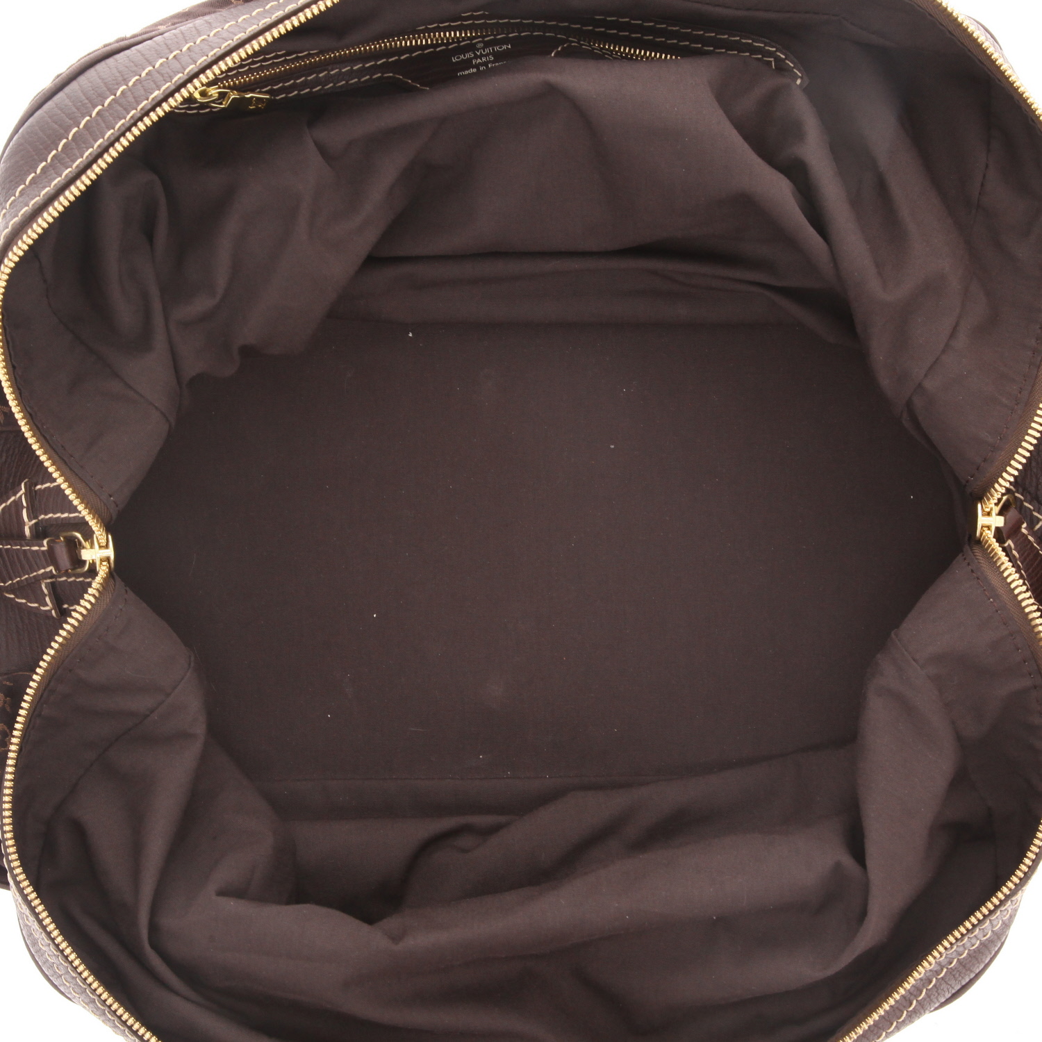 Borsa da viaggio Louis Vuitton  Isfahan in tela monogram marrone e pelle marrone - Detail D3