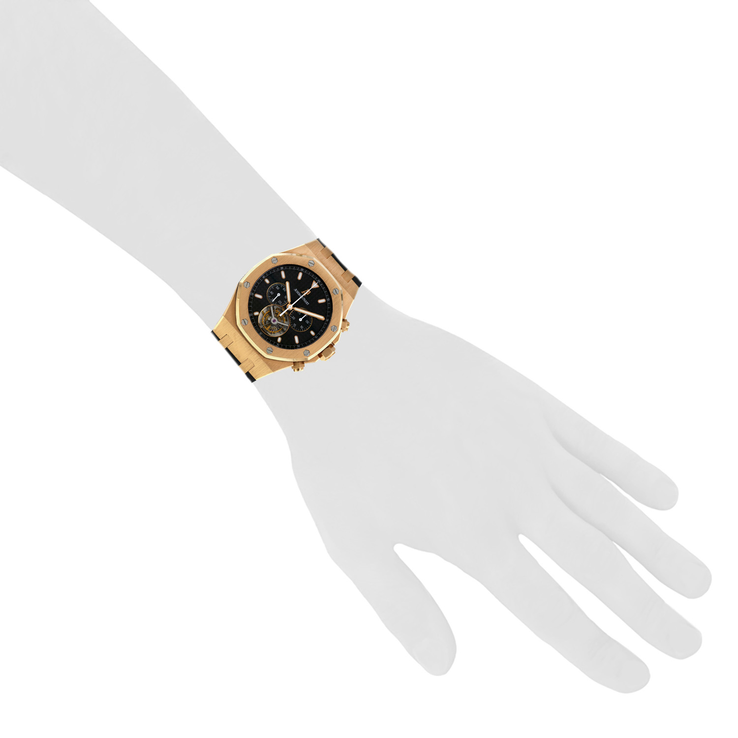 Montre Audemars Piguet Royal Oak Tourbillon en or rose Ref: 25977OR  Vers 2008 - Detail D1