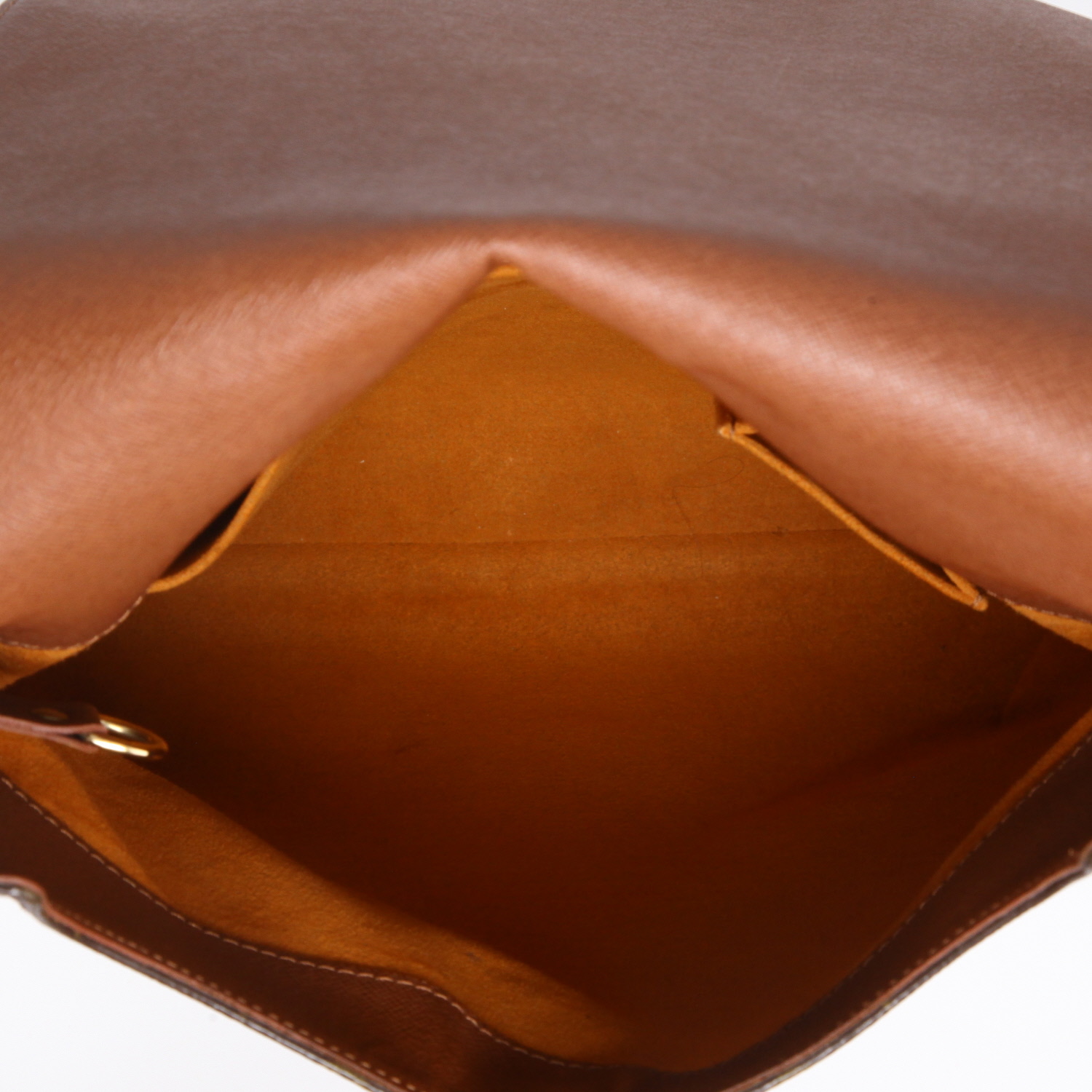 Sac bandoulière Louis Vuitton  Musette en toile monogram marron et cuir naturel - Detail D3