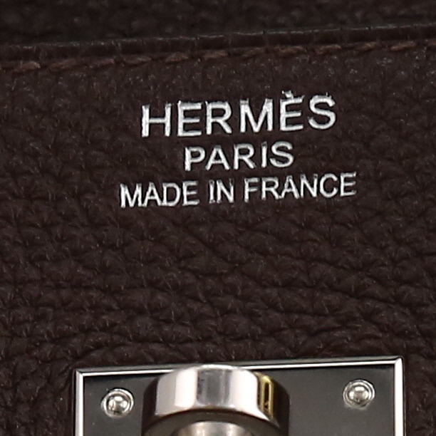 Sac à main Hermès  Birkin 35 cm en cuir togo marron-chocolat - Detail D2