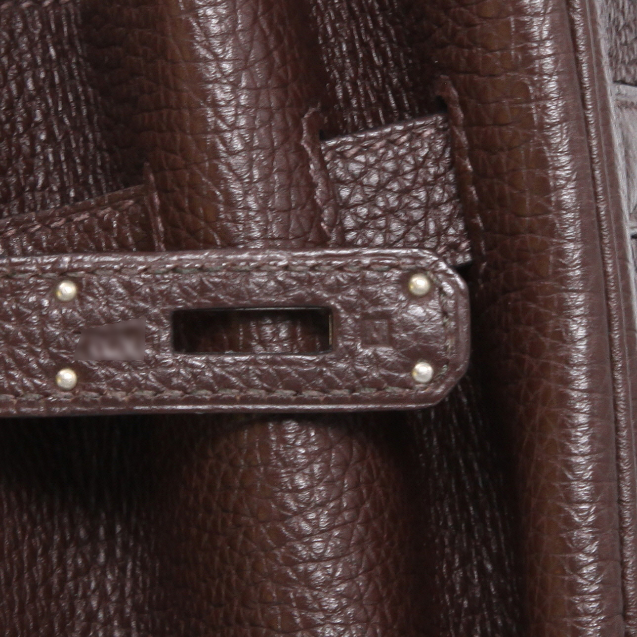 Borsa Hermès  Birkin 35 cm in pelle togo marrone cioccolato - Detail D4