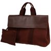 Hermès  Valparaiso handbag  in brown leather  and brown canvas - 00pp thumbnail