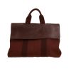Hermès  Valparaiso handbag  in brown leather  and brown canvas - 360 thumbnail