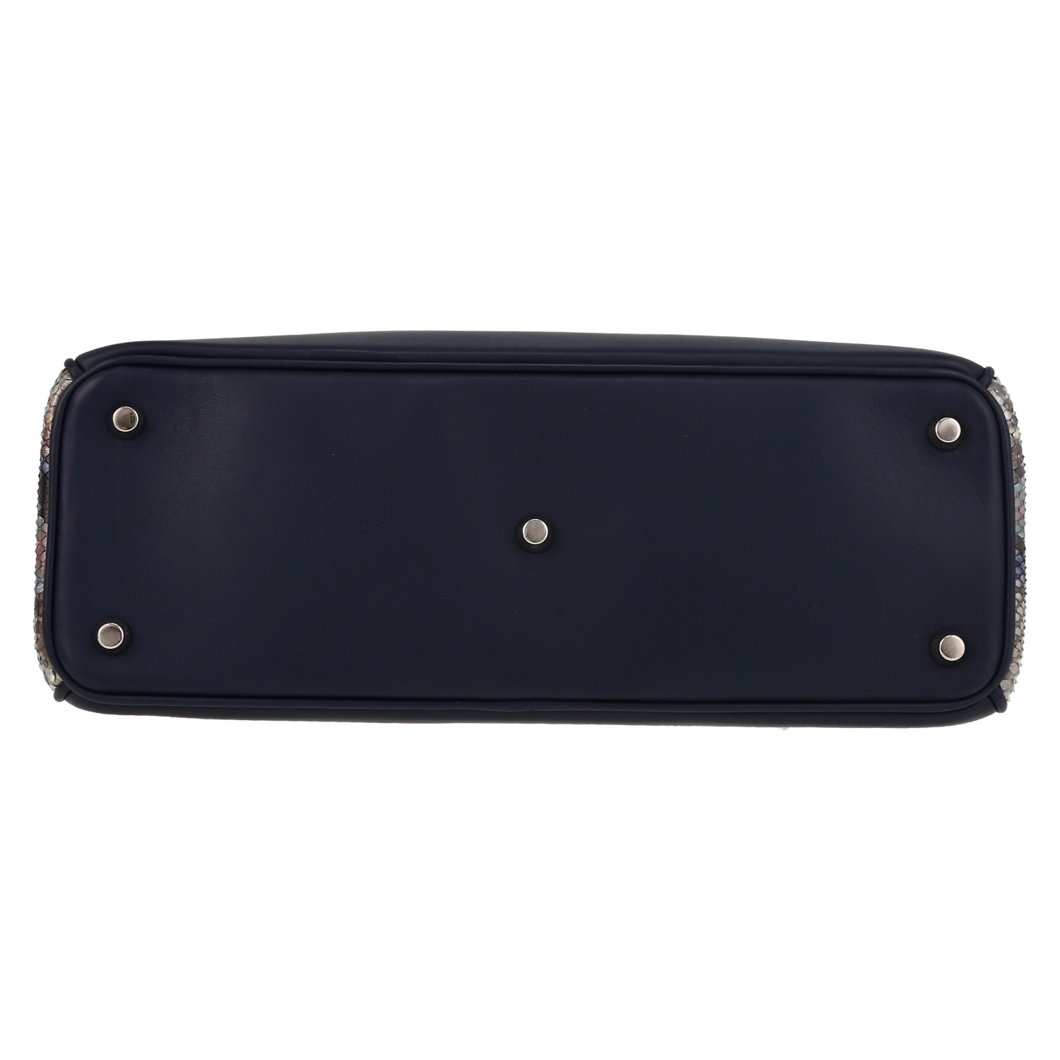 Bolso Cabás Dior  Diorissimo en cuero azul marino y piel de pitón - Detail D1