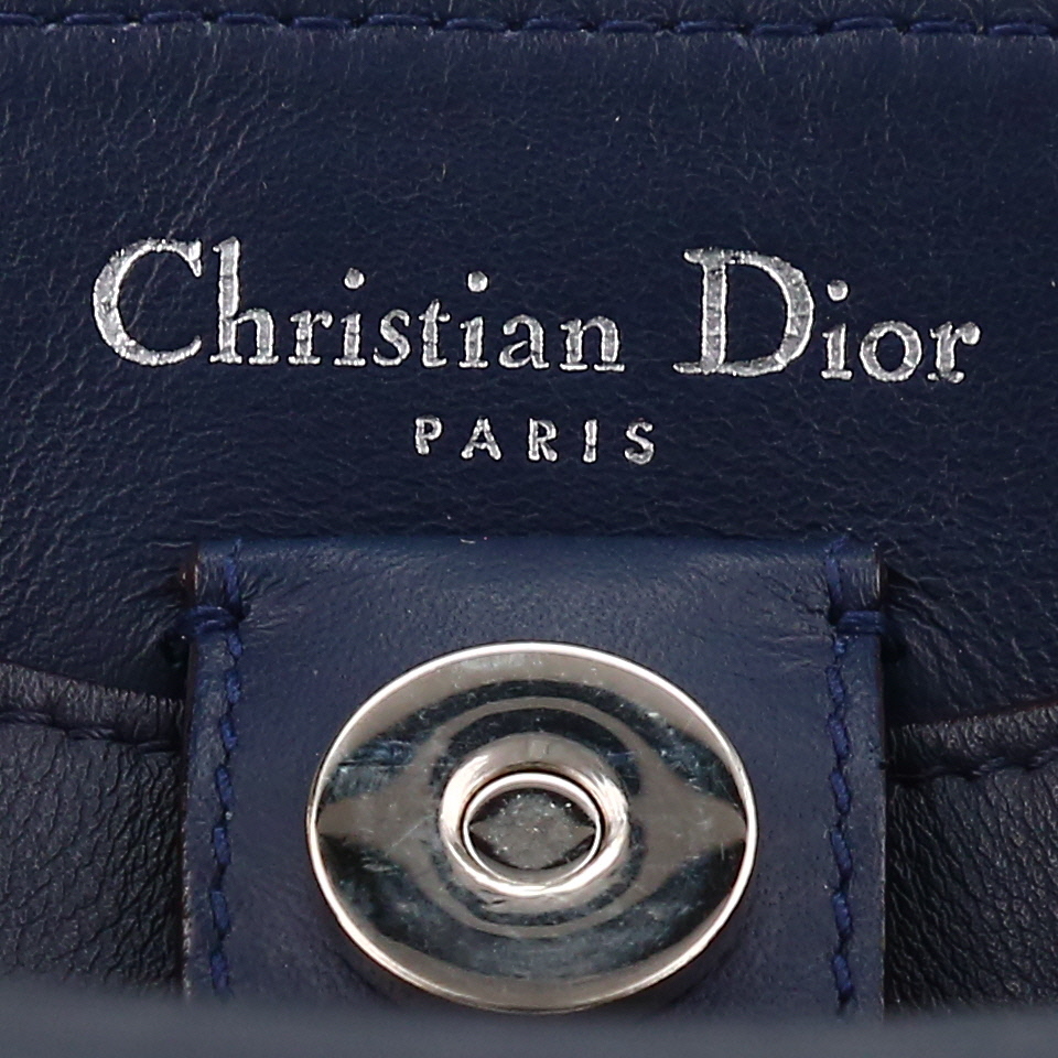 Shopping bag Dior  Diorissimo in pelle blu marino e pitone - Detail D2