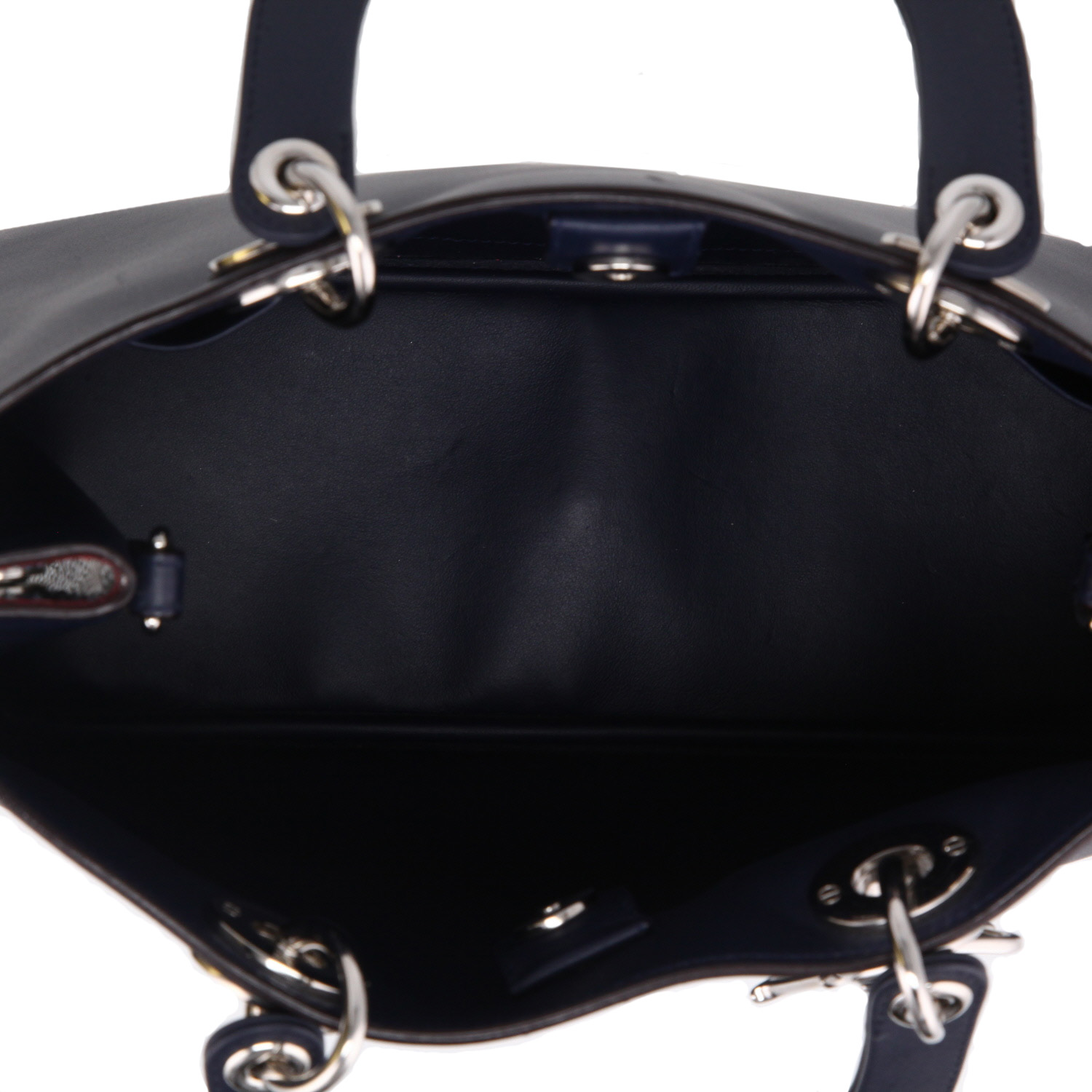 Bolso Cabás Dior  Diorissimo en cuero azul marino y piel de pitón - Detail D3