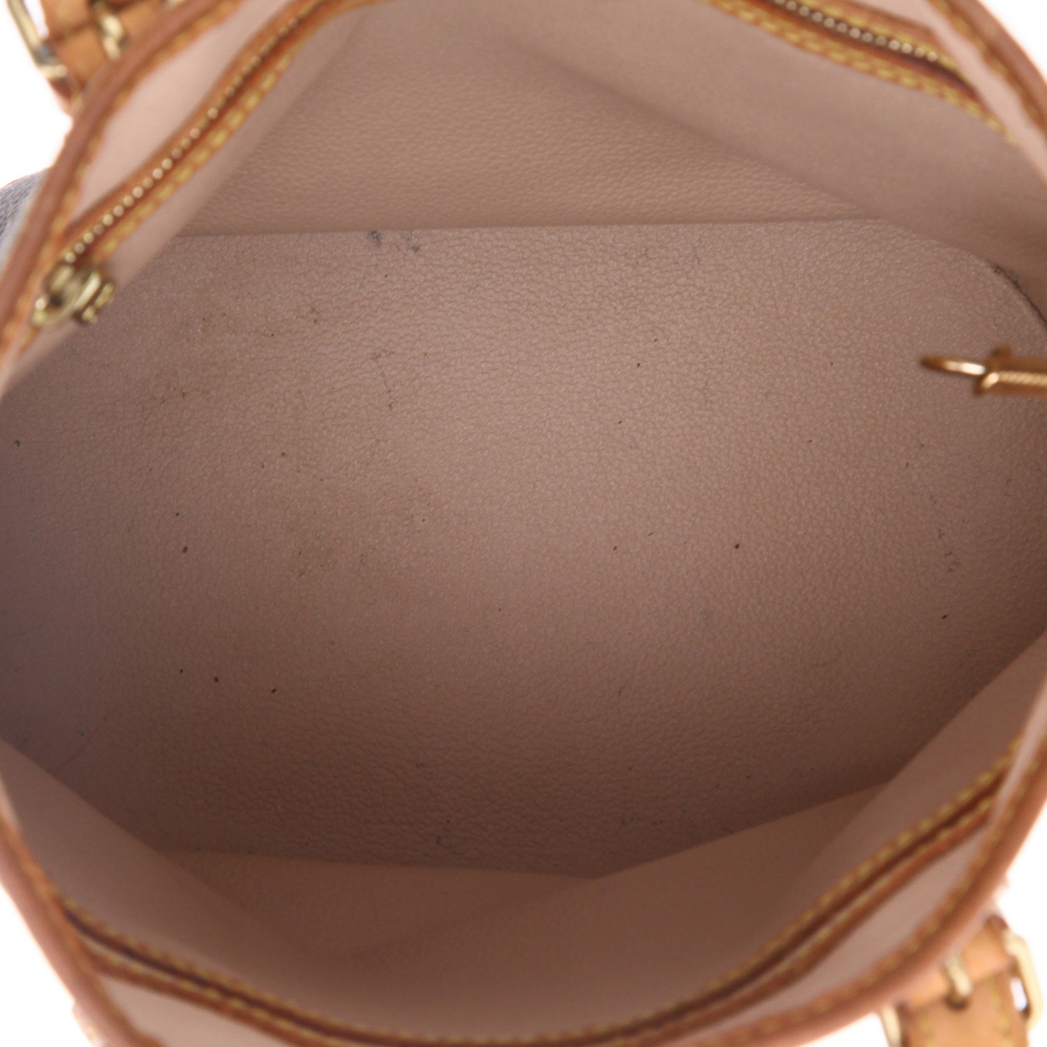 Shopping bag Louis Vuitton  Bucket in tela monogram cerata marrone e pelle naturale - Detail D3