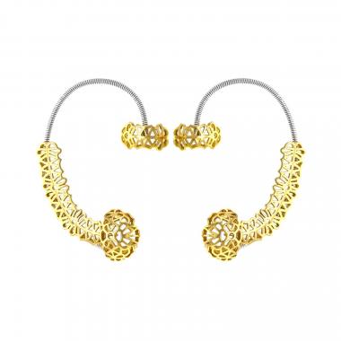Pendientes con clip Repossi  de oro amarillo y oro blanco