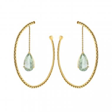 Louis Vuitton Crystal Volt Earrings Gold