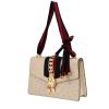 Gucci  Sylvie handbag  in off-white ostrich leather - 00pp thumbnail