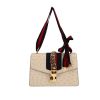 Gucci  Sylvie handbag  in off-white ostrich leather - 360 thumbnail