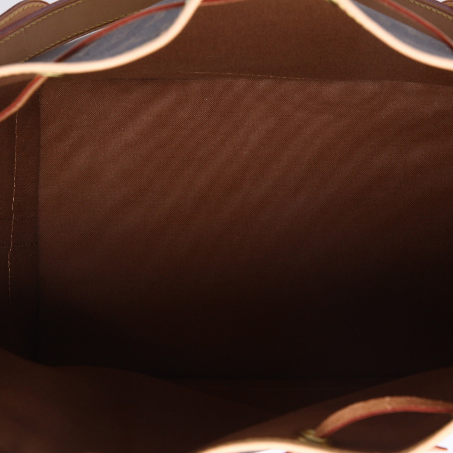 Louis Vuitton  Noé large model  shopping bag  in brown monogram canvas  and natural leather - Detail D3