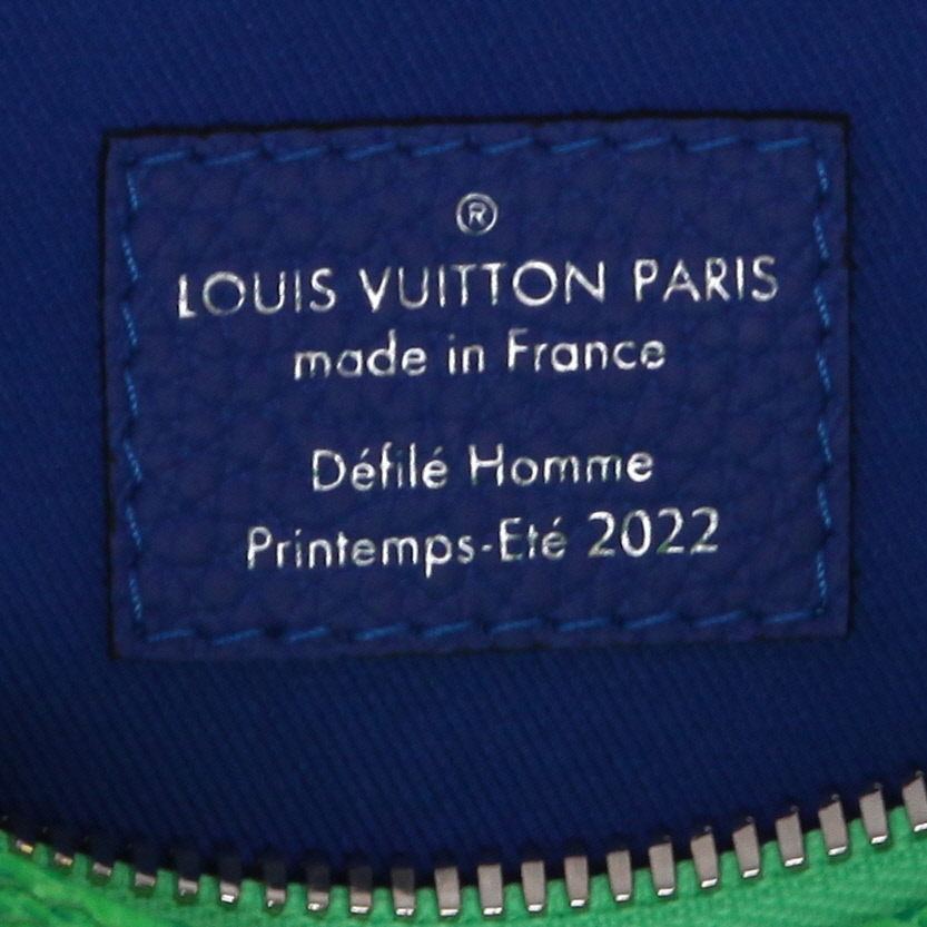 Borsa a tracolla Louis Vuitton  Keepall XS in pelle monogram con stampa verde e blu - Detail D2