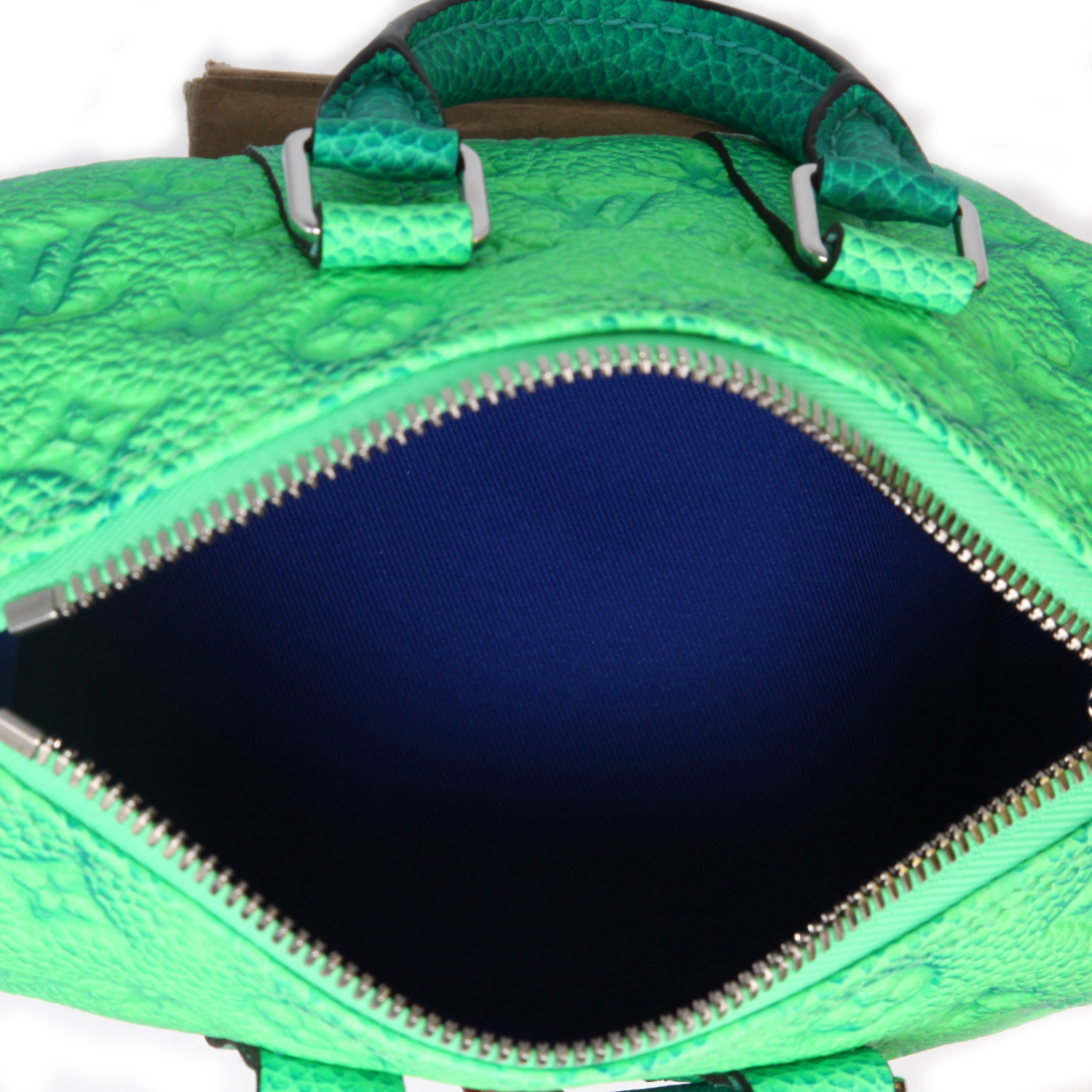 Borsa a tracolla Louis Vuitton  Keepall XS in pelle monogram con stampa verde e blu - Detail D3