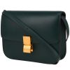 Celine  Classic Box medium model  shoulder bag  in green leather - 00pp thumbnail