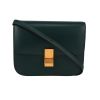 Celine  Classic Box medium model  shoulder bag  in green leather - 360 thumbnail