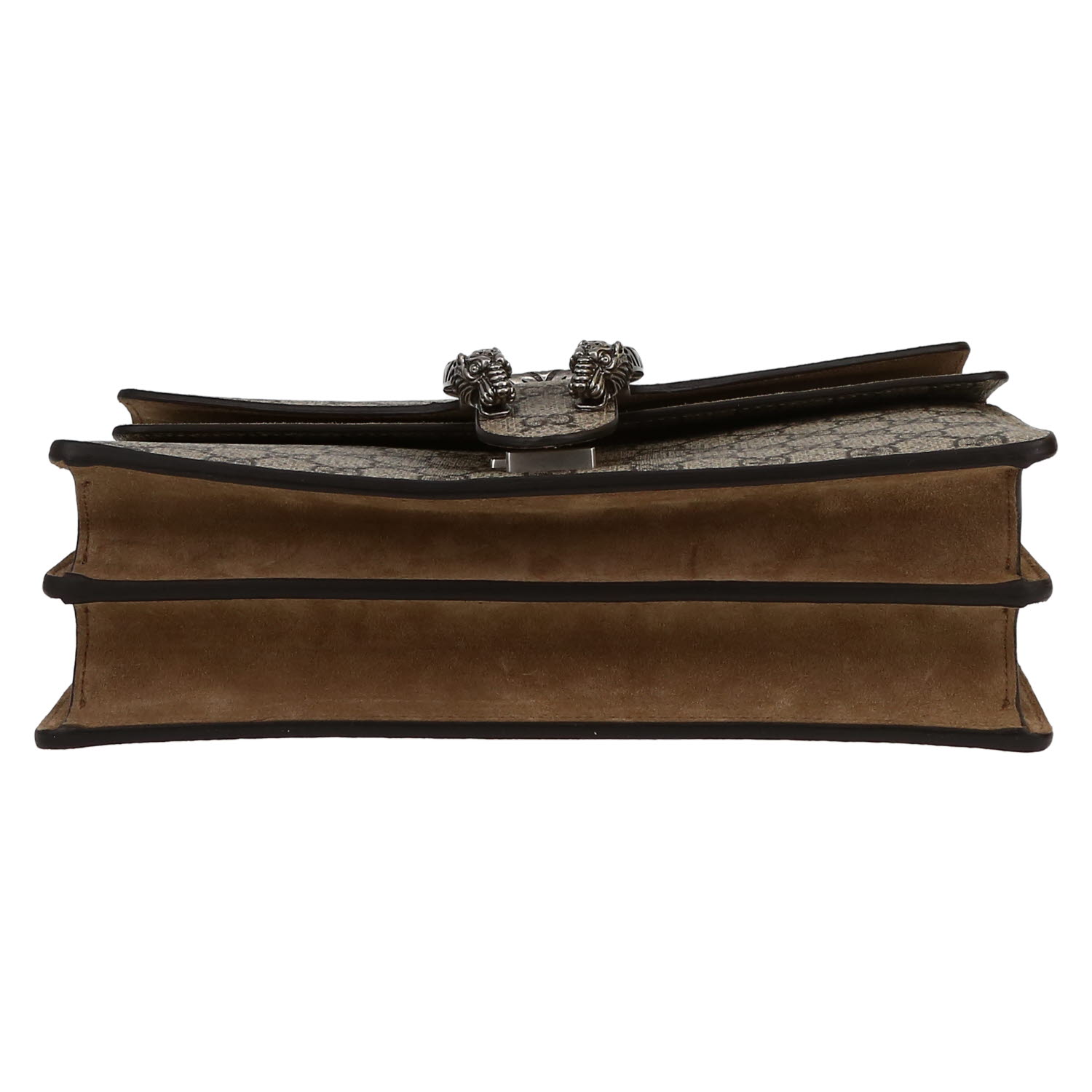 Gucci  Dionysus handbag  in beige logo canvas  and brown suede - Detail D1