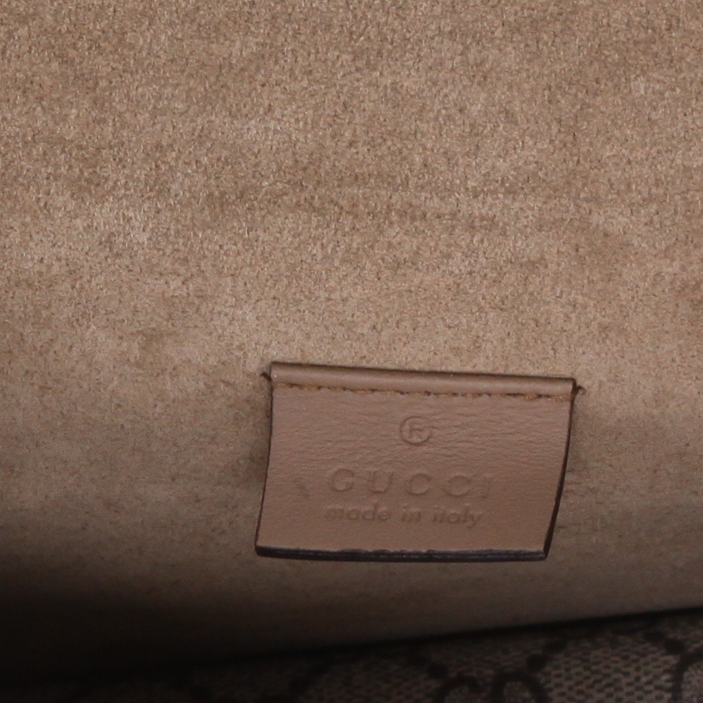 Sac à main Gucci  Dionysus en toile siglée beige et daim marron - Detail D2
