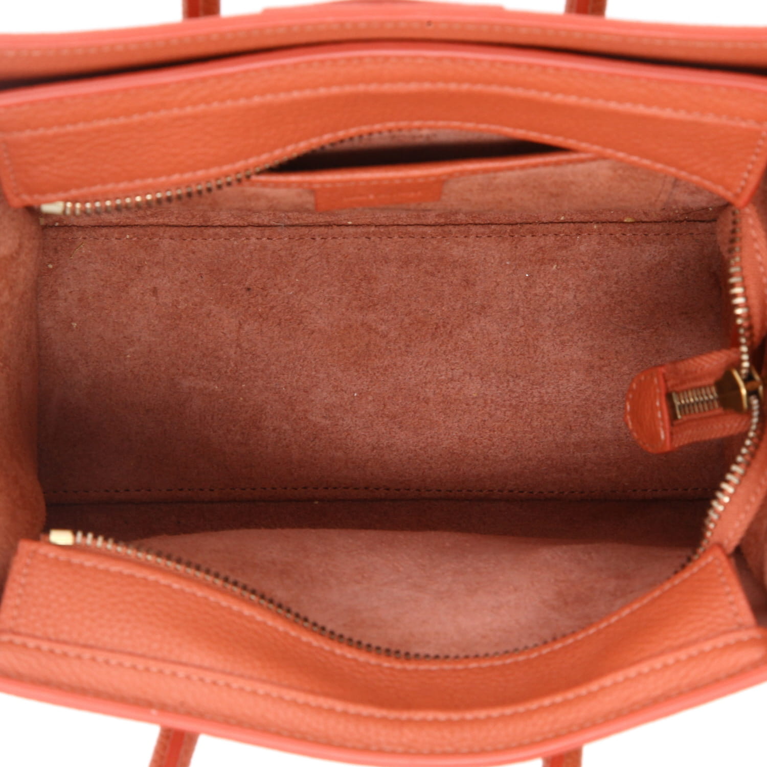 Borsa Celine  Luggage Nano in pelle martellata rosa - Detail D3