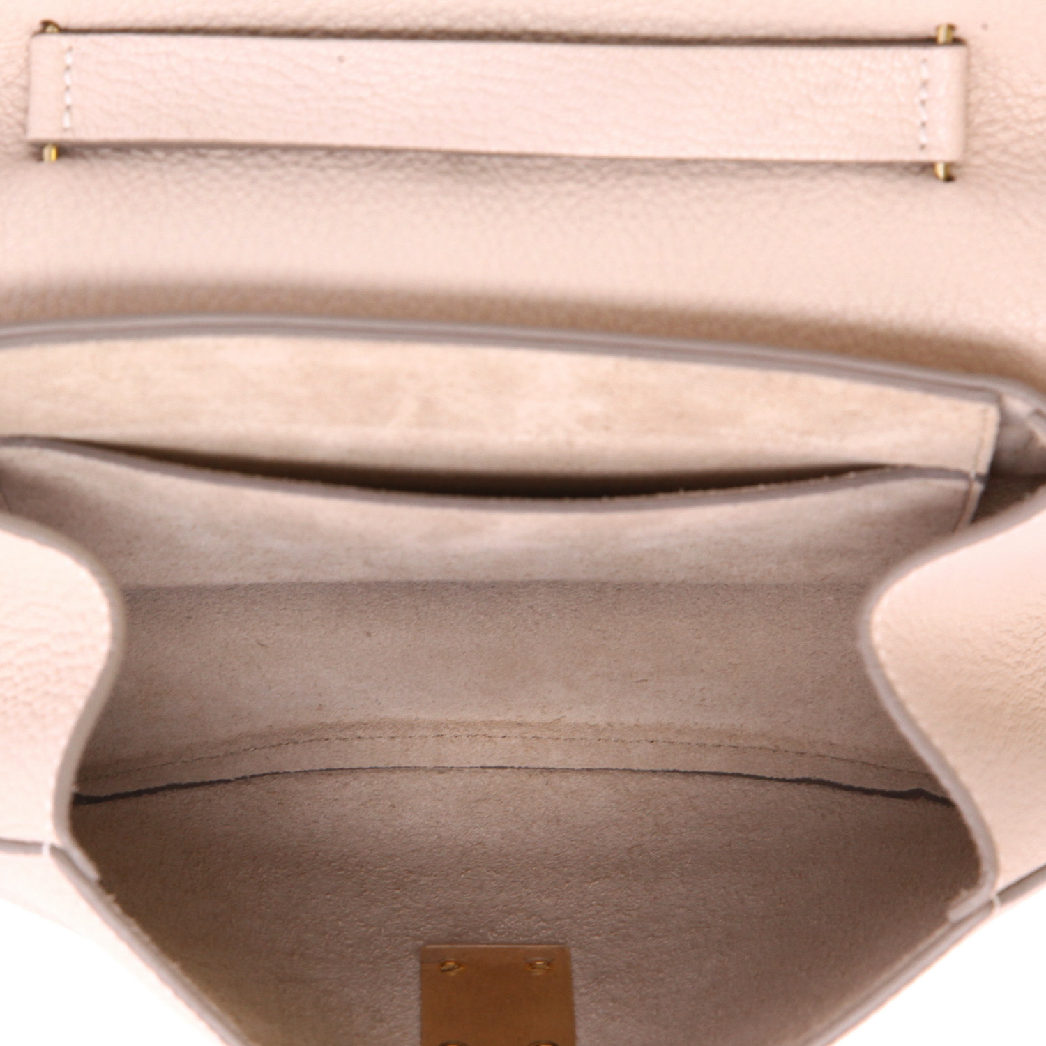 Chloé  Drew medium model  shoulder bag  in varnished pink grained leather - Detail D3