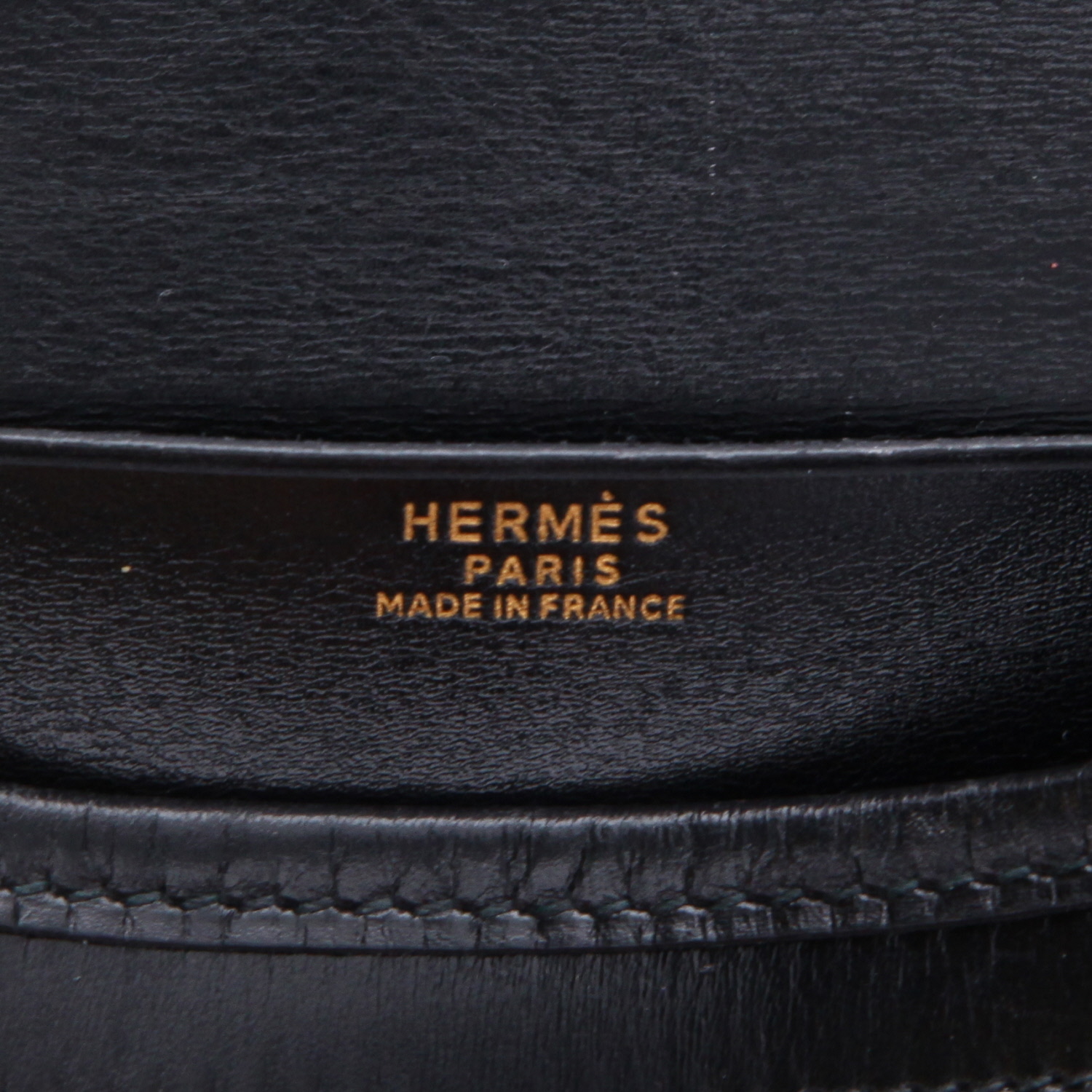 Hermès  Balle De Golf shoulder bag  in black box leather - Detail D2