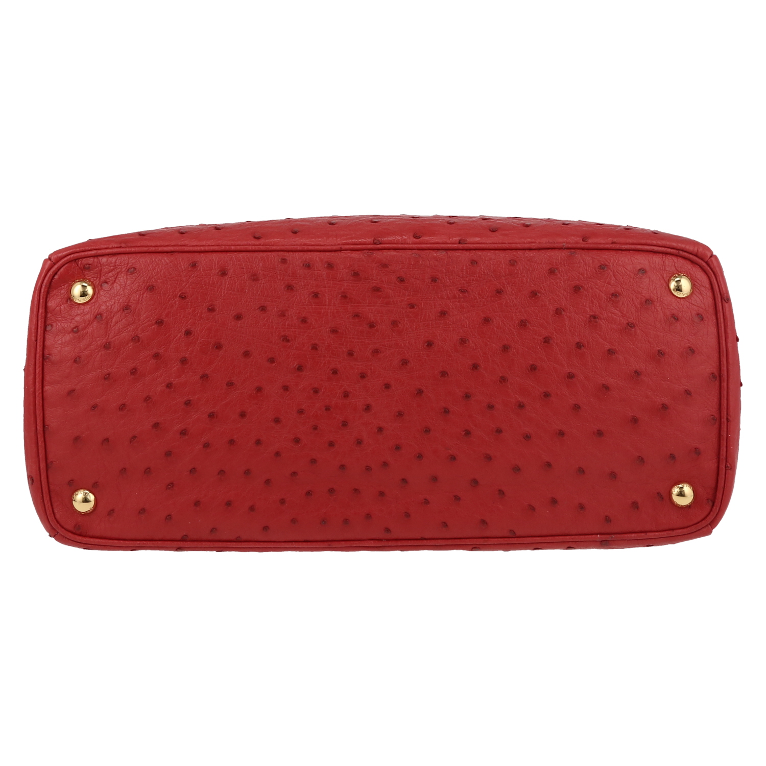 Bolso de mano Prada  Galleria en avestruz rojo - Detail D1