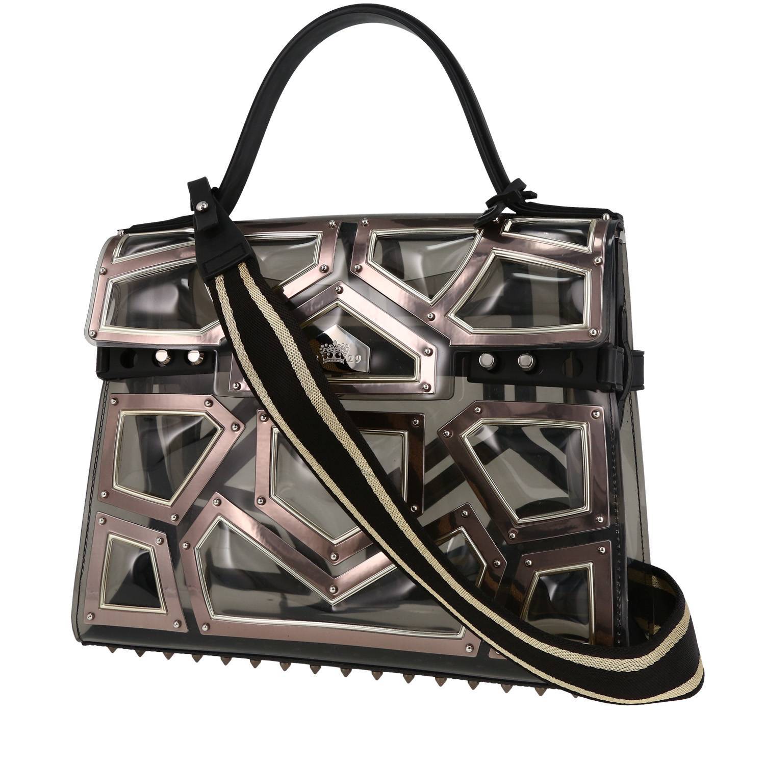 Delvaux Tempête Handbag in Transparent Plexiglas and Black Leather