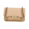 Chanel  Timeless Jumbo shoulder bag  in beige quilted grained leather - 360 thumbnail