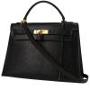 Hermès  Kelly 32 cm handbag  in black lizzard - 00pp thumbnail