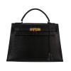 Hermès  Kelly 32 cm handbag  in black lizzard - 360 thumbnail