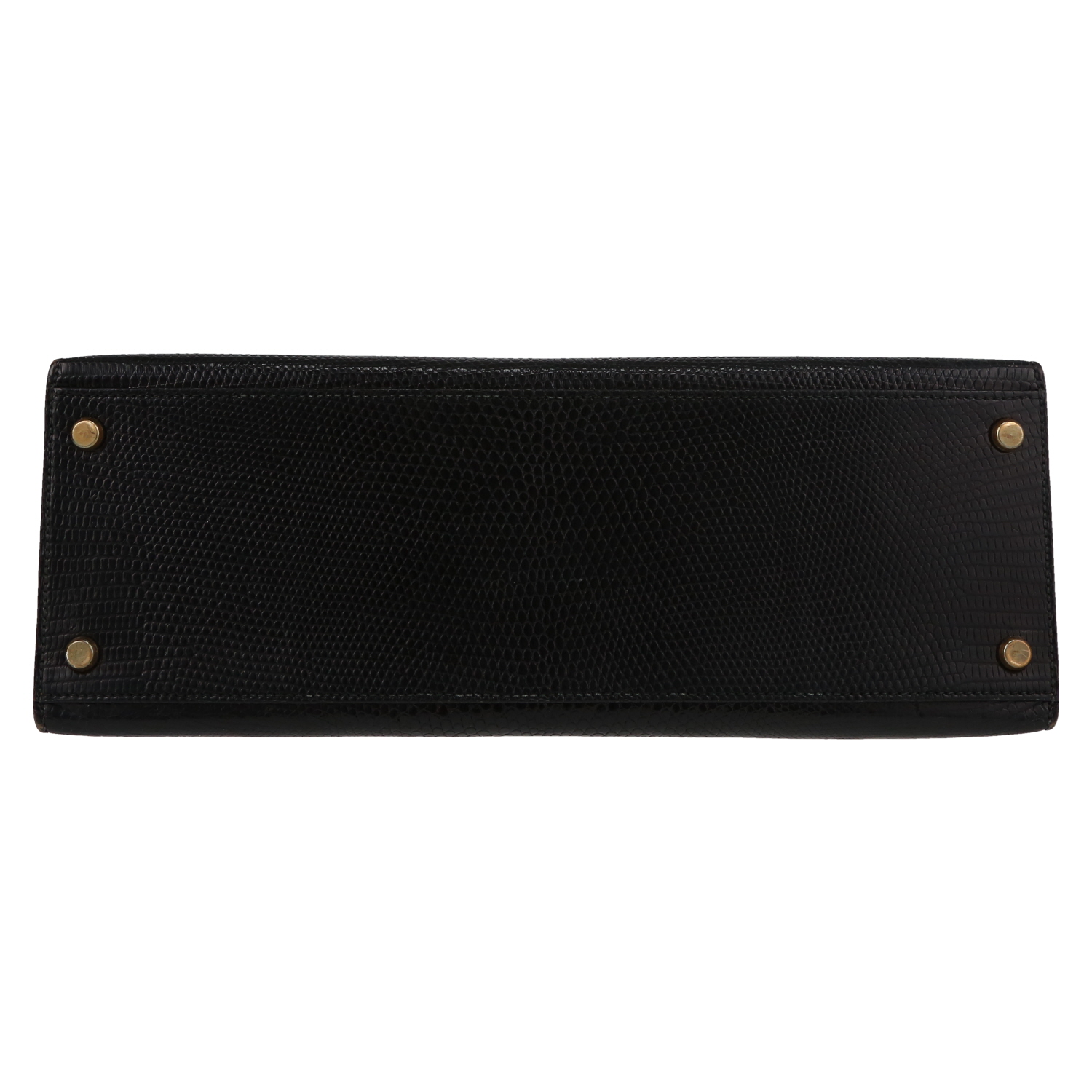 Sac à main Hermès  Kelly 32 cm en lézard noir - Detail D1