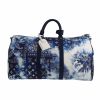 Louis Vuitton  Keepall Editions Limitées travel bag  in blue and white monogram canvas - 360 thumbnail