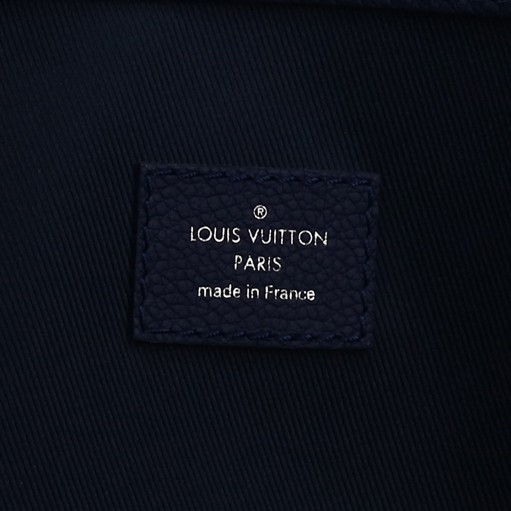 Sac de voyage Louis Vuitton  Keepall Editions Limitées en toile monogram bleue et blanche - Detail D2