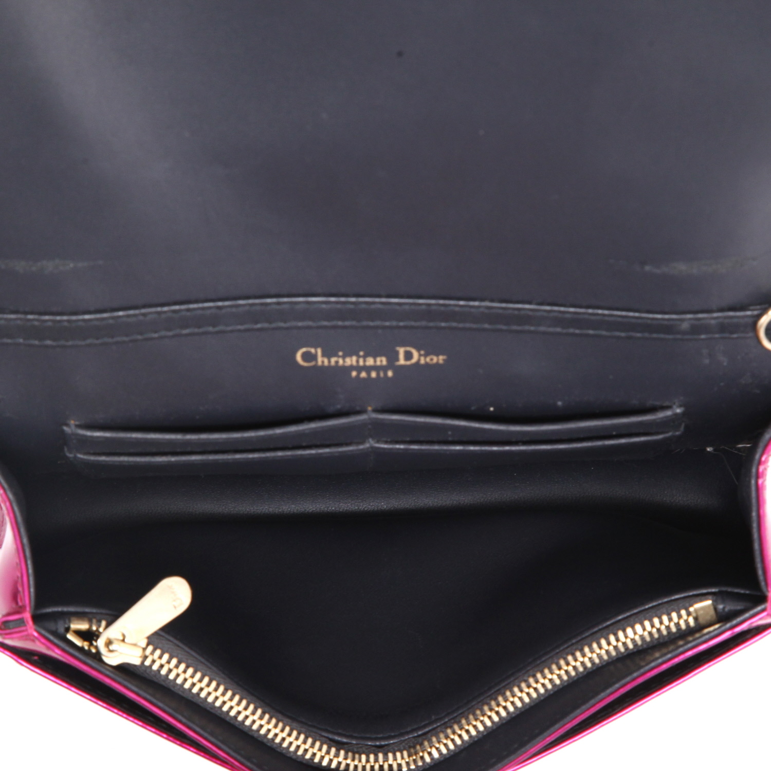 Dior  Diorama Wallet on Chain handbag/clutch  in pink leather - Detail D3