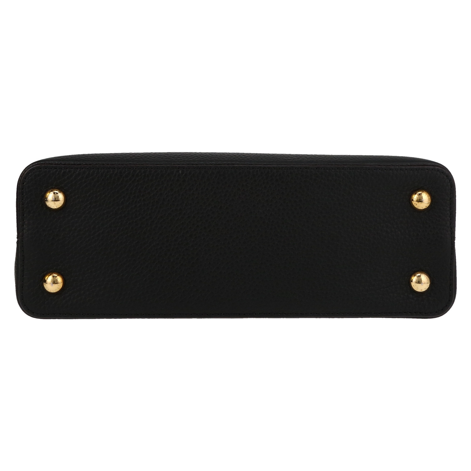 Louis Vuitton  Capucines handbag  in black grained leather - Detail D1