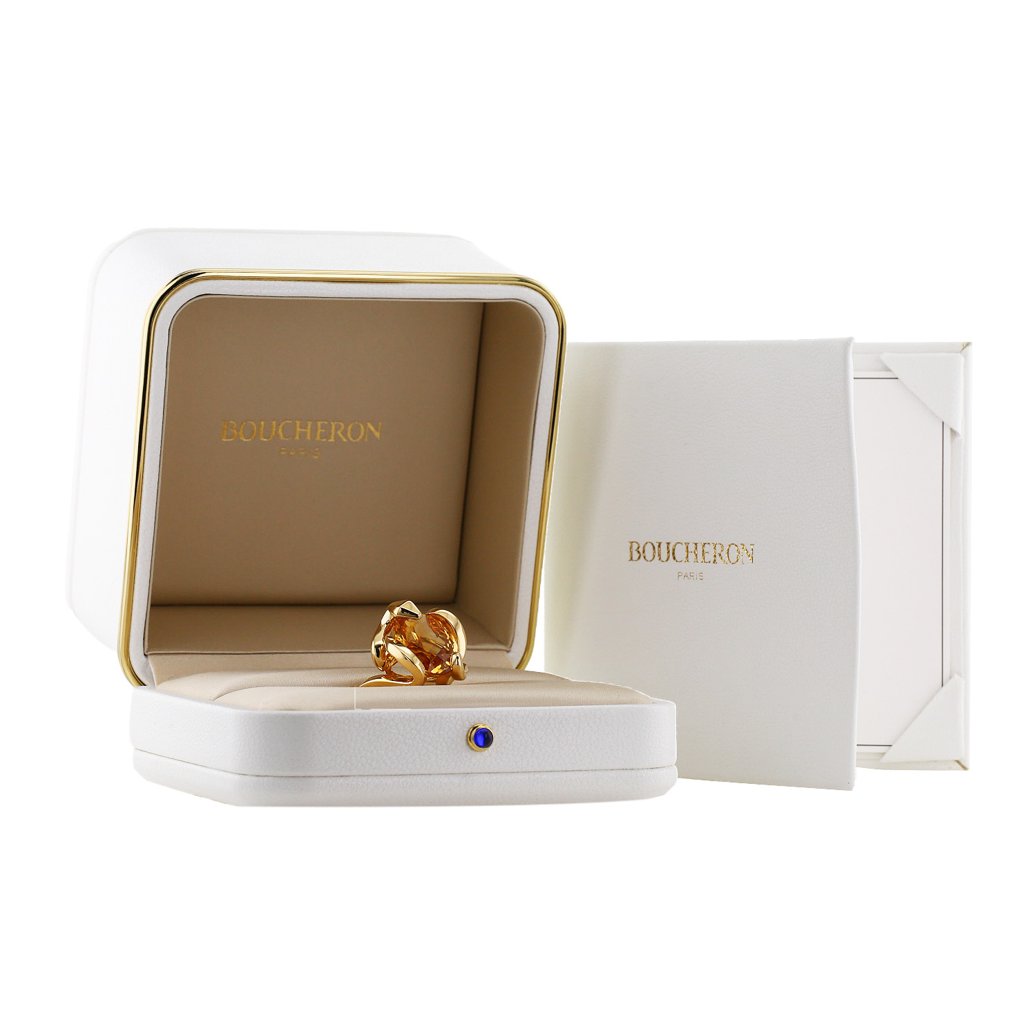 Bague Boucheron Trouble en or jaune et citrine - Detail D2