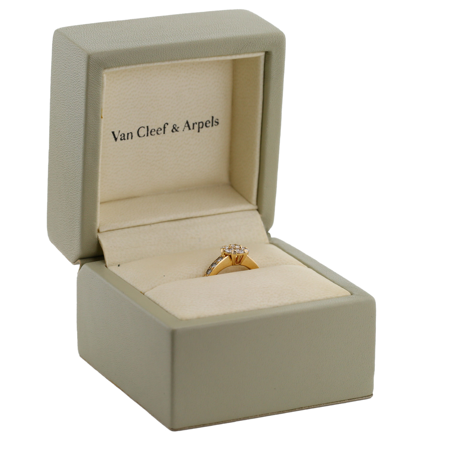 Van Cleef 
Arpels Fleurette ring in yellow gold and diamonds - Detail D2