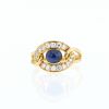 Cartier  ring in yellow gold, diamonds and sapphire - 360 thumbnail