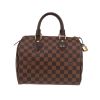 Louis Vuitton  Speedy 25 handbag  in ebene damier canvas  and brown leather - 360 thumbnail
