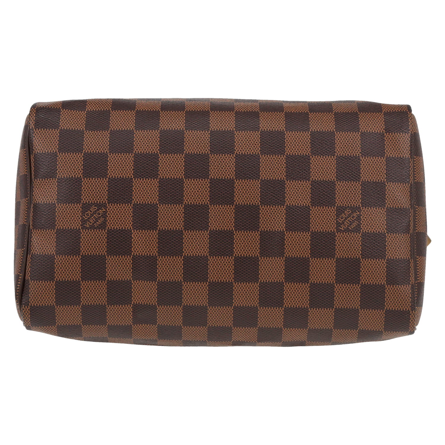 Borsa Louis Vuitton  Speedy 25 in tela a scacchi ebana e pelle marrone - Detail D1