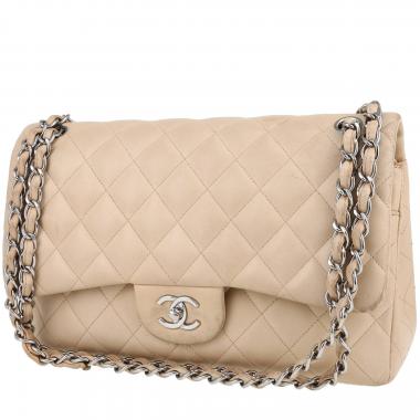 Borsa a tracolla Chanel  Timeless Jumbo in pelle trapuntata beige