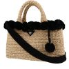 Prada   handbag  in beige and black raphia - 00pp thumbnail