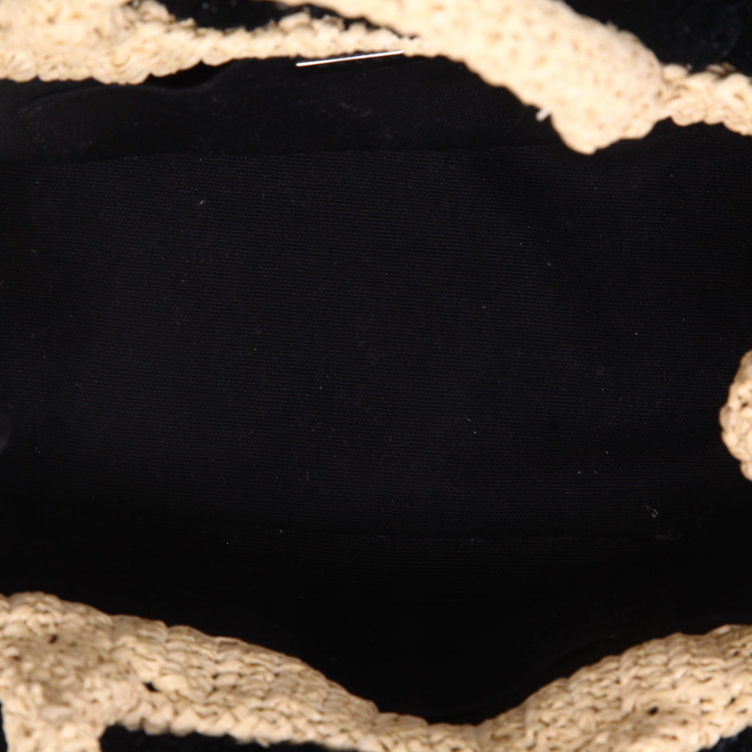 Borsa Prada   in rafia beige e nera - Detail D3
