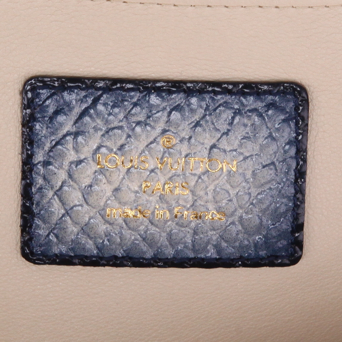 Sac à main Louis Vuitton  Panama Bowly en toile denim bleue et cuir bleu - Detail D2