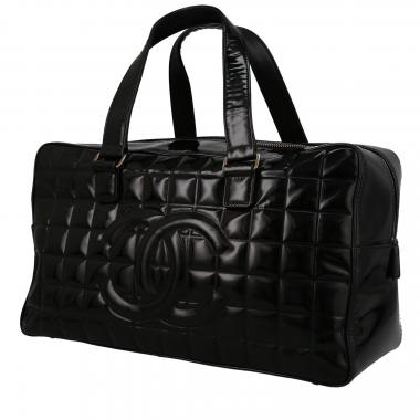 Bolso de fin de semana Chanel  Boston en charol acolchado negro