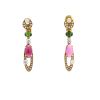 Articulated Bulgari Elisia earrings in yellow gold, tourmaline and diamonds - 360 thumbnail