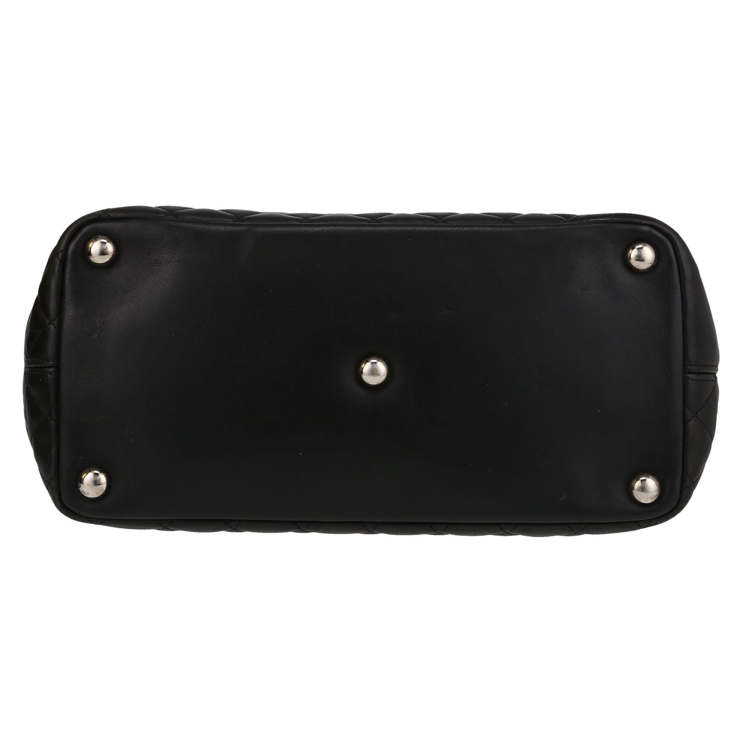 Chanel  Cambon shopping bag  in black quilted leather - Detail D1