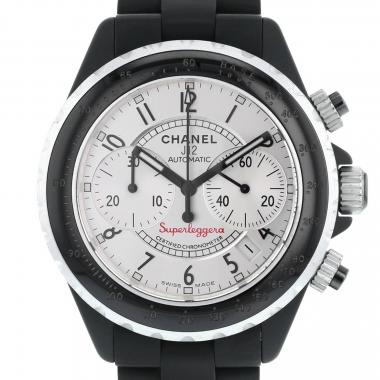 Orologio Chanel J12 Chronographe in caucciù  nero e acciaio Circa 2000