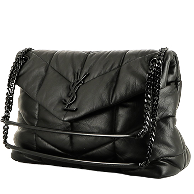 Saint Laurent black quilted leather purse